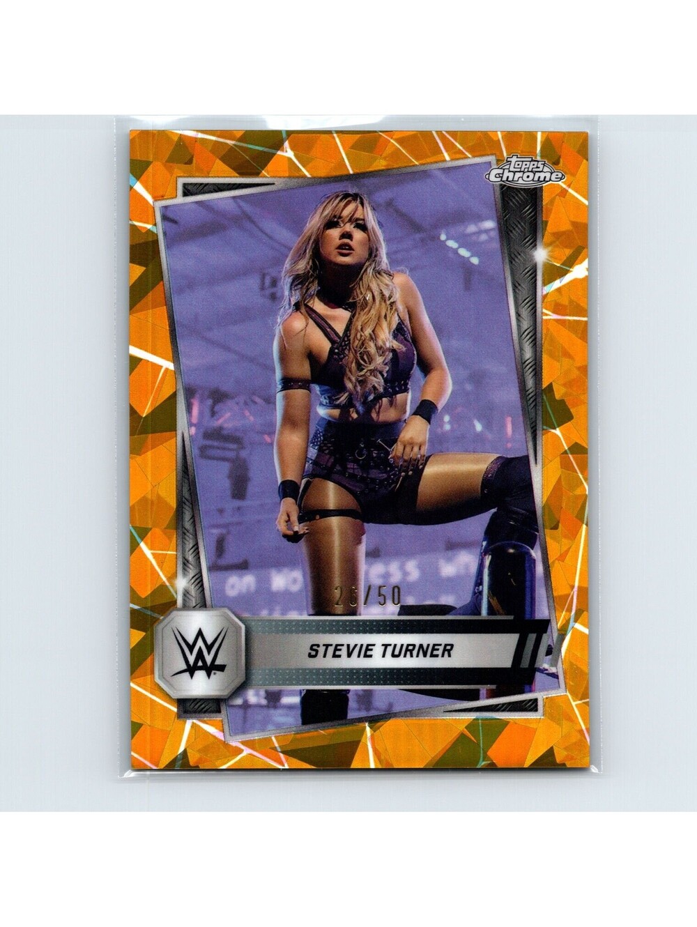 2025 Topps Chrome WWE Sapphire Stevie Turner #20 Gold Refractor #/50
